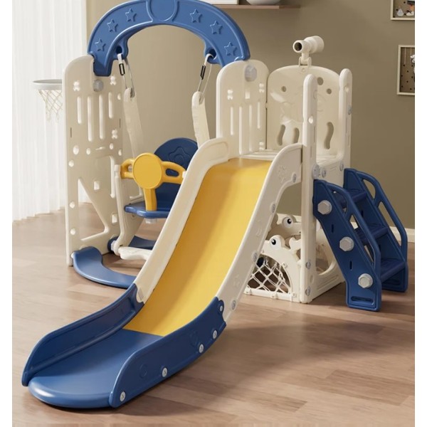 Πλαστική παιδική χαρά κούνια τσουλήθρα Ωκεανός με τηλεσκόπιο και μπασκέτα