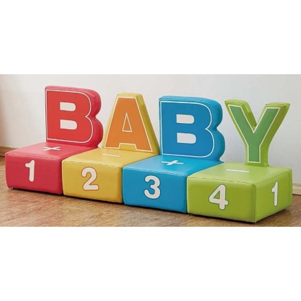 Μαλακός παιδικός καναπές Baby με αριθμούς 4 θέσεων 140x39x49cm