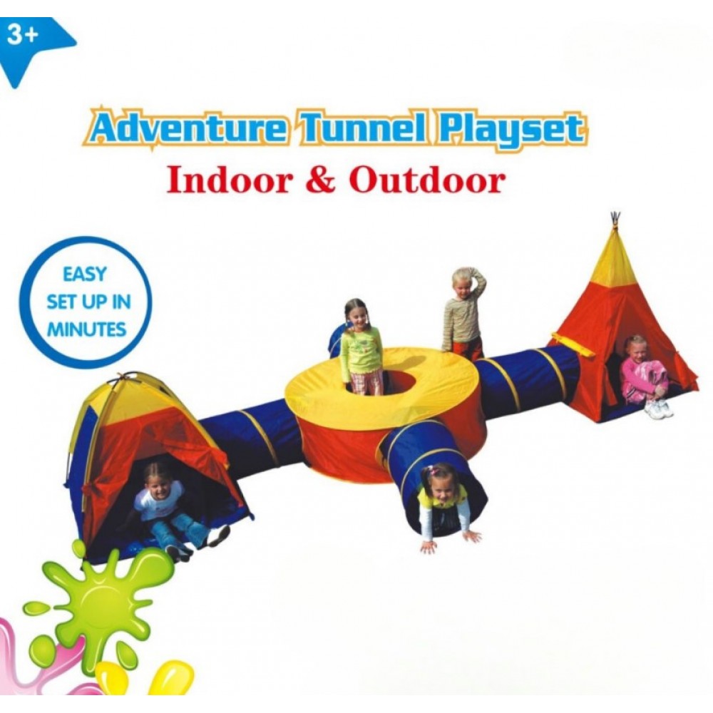 Παιδικός Παιδότοπος Παιχνιδιού Adventure Tunnel Playset 7 σε 1 Παιδική Σκηνή - Τούνελ