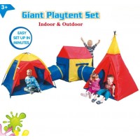 Παιδικός Παιδότοπος Παιχνιδιού Giant Playtent Set 5 σε 1 Παιδική Σκηνή - Ινδιάνικη - Igloo - Σπιτάκι - Τούνελ