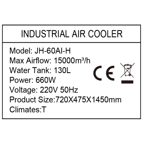 Φορητό κλιματιστικό Air cooler Joyhi 220V 50Hz 660W VDE plug
