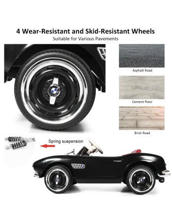 Ηλεκτροκίνητο Παιδικό Αυτοκίνητο Licensed BMW 507 Classic Vintage 12V Μαύρο 7083690
