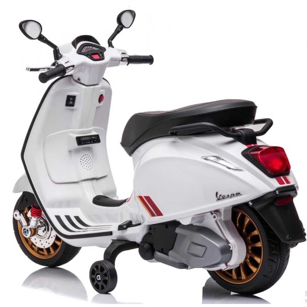 Ηλεκτροκίνητη Παιδική Μηχανή Licensed  Vespa Piaggio 12V σε Λευκό