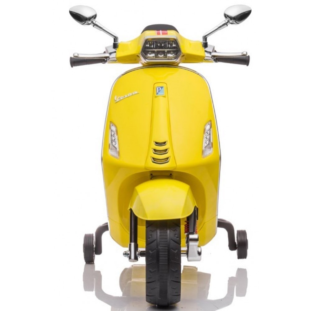 Kid electric motorcycle Licensed Vespa Piaggio 12V in Yellow color