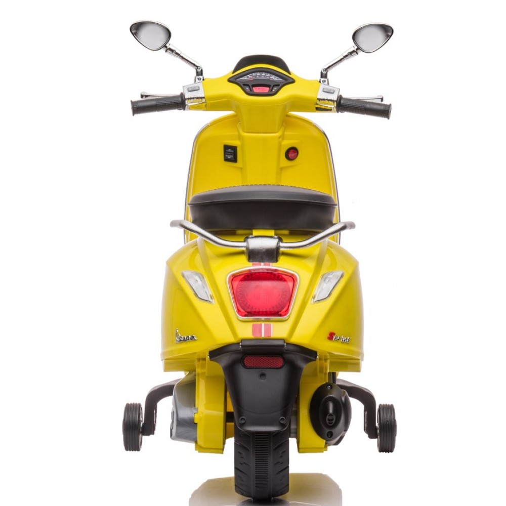 Kid electric motorcycle Licensed Vespa Piaggio 12V in Yellow color