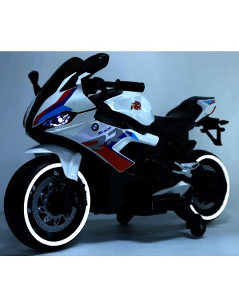 Ηλεκτροκίνητη παιδική μηχανή licensed BMW RR1000 12V σε λευκό