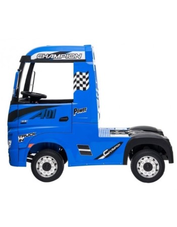 Ηλεκτροκίνητο Παιδικό Φορτηγό Mercedes Benz Actros Licensed 12V με Δερμάτινο Κάθισμα και Λάστιχα Τύπου Αυτοκινήτου Μπλε