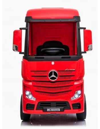 Ηλεκτροκίνητο Παιδικό Φορτηγό Mercedes Benz Actros Licensed 12V με Δερμάτινο Κάθισμα και Λάστιχα Τύπου Αυτοκινήτου σε Κόκκινο χρώμα