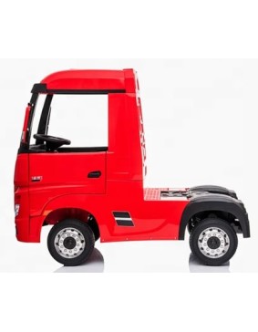 Ηλεκτροκίνητο Παιδικό Φορτηγό Mercedes Benz Actros Licensed 12V με Δερμάτινο Κάθισμα και Λάστιχα Τύπου Αυτοκινήτου σε Κόκκινο χρώμα