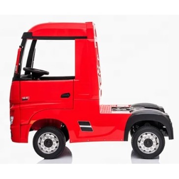 Ηλεκτροκίνητο Παιδικό Φορτηγό Mercedes Benz Actros Licensed 12V με Δερμάτινο Κάθισμα και Λάστιχα Τύπου Αυτοκινήτου σε Κόκκινο χρώμα