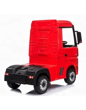 Ηλεκτροκίνητο Παιδικό Φορτηγό Mercedes Benz Actros Licensed 12V με Δερμάτινο Κάθισμα και Λάστιχα Τύπου Αυτοκινήτου σε Κόκκινο χρώμα