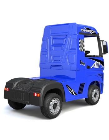 Ηλεκτροκίνητο Παιδικό Φορτηγό Mercedes Benz Actros Licensed 12V με Δερμάτινο Κάθισμα και Λάστιχα Τύπου Αυτοκινήτου Μπλε