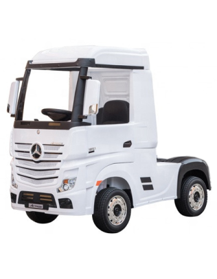 Ηλεκτροκίνητο Παιδικό Φορτηγό Mercedes Benz Actros Licensed 12V με Δερμάτινο Κάθισμα και Λάστιχα Τύπου Αυτοκινήτου Λευκό 