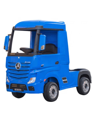 Ηλεκτροκίνητο Παιδικό Φορτηγό Mercedes Benz Actros Licensed 12V με Δερμάτινο Κάθισμα και Λάστιχα Τύπου Αυτοκινήτου σε μπλε χρώμα