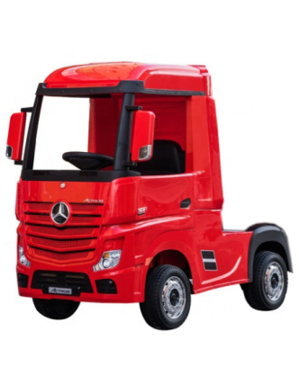 Ηλεκτροκίνητο Παιδικό Φορτηγό Mercedes Benz Actros Licensed 12V με Δερμάτινο Κάθισμα και Λάστιχα Τύπου Αυτοκινήτου σε Κόκκινο χρώμα