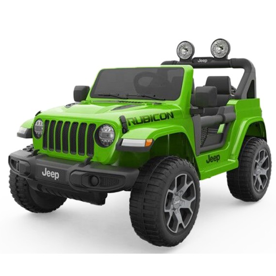 Kid Electric Car Two Seated - Jeep Licensed Wrangler Rubicon 12V in Green color 