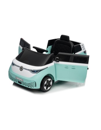 Ηλεκτροκίνητο παιδικό αυτοκίνητο Licensed Volkswagen ID BUZZ 12V με δερμάτινο κάθισμα και ελαστικά τύπου αυτοκινήτου τυρκουάζ