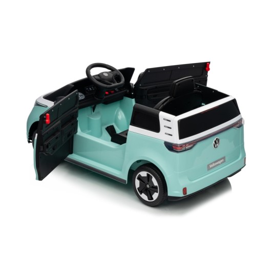 Ηλεκτροκίνητο παιδικό αυτοκίνητο Licensed Volkswagen ID BUZZ 12V με δερμάτινο κάθισμα και ελαστικά τύπου αυτοκινήτου τυρκουάζ