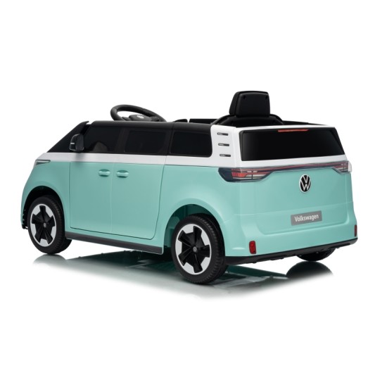 Ηλεκτροκίνητο παιδικό αυτοκίνητο Licensed Volkswagen ID BUZZ 12V με δερμάτινο κάθισμα και ελαστικά τύπου αυτοκινήτου τυρκουάζ