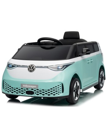 Ηλεκτροκίνητο παιδικό αυτοκίνητο Licensed Volkswagen ID BUZZ 12V με δερμάτινο κάθισμα και ελαστικά τύπου αυτοκινήτου τυρκουάζ
