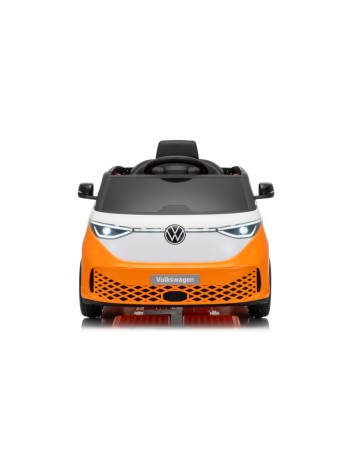 Ηλεκτροκίνητο παιδικό αυτοκίνητο Licensed Volkswagen ID BUZZ 12V με δερμάτινο κάθισμα και ελαστικά τύπου αυτοκινήτου πορτοκαλί