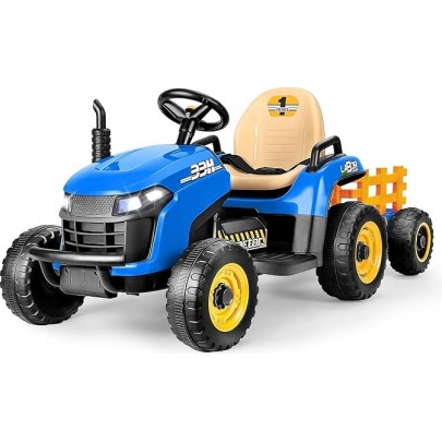 Ηλεκτροκίνητο παιδικό τρακτέρ με τρέιλερ 24V ηλικίας 3-8 ετών μπλε