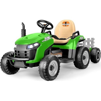 Ηλεκτροκίνητο παιδικό τρακτέρ με τρέιλερ 24V ηλικίας 3-8 ετών πράσινο