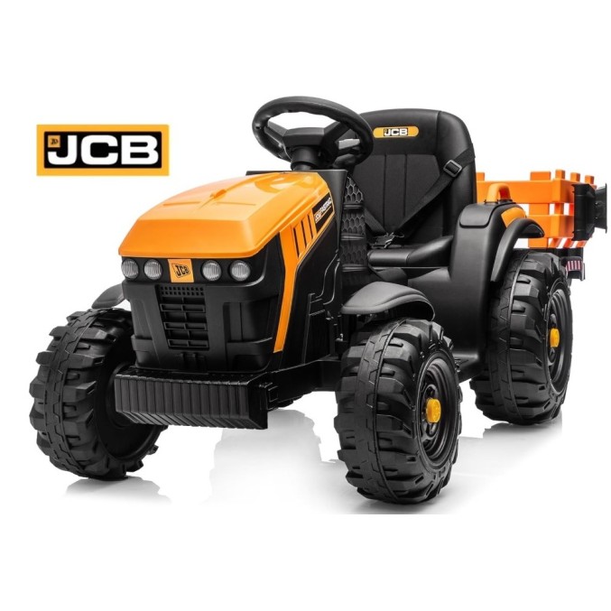 Ηλεκτροκίνητο παιδικό τρακτέρ με τρέιλερ Licensed JCB 12V ηλικίας 3-8 ετών