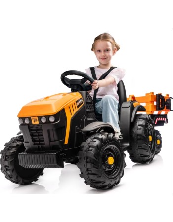 Ηλεκτροκίνητο παιδικό τρακτέρ με τρέιλερ Licensed JCB 12V ηλικίας 3-8 ετών