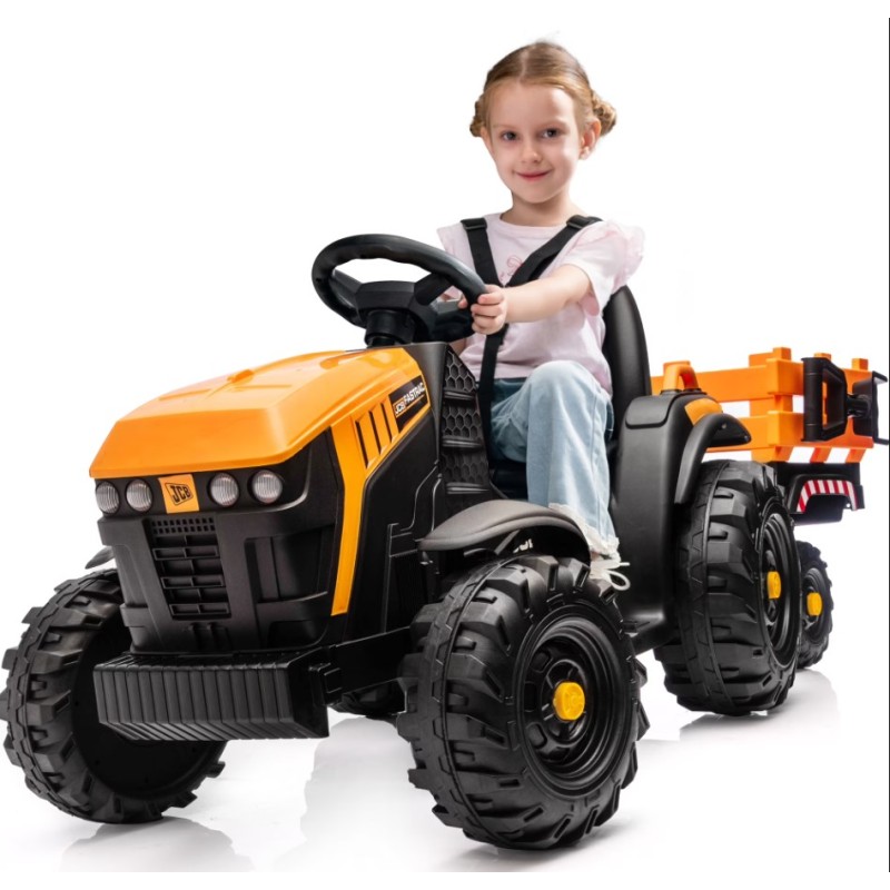 Ηλεκτροκίνητο παιδικό τρακτέρ με τρέιλερ Licensed JCB 12V ηλικίας 3-8 ετών