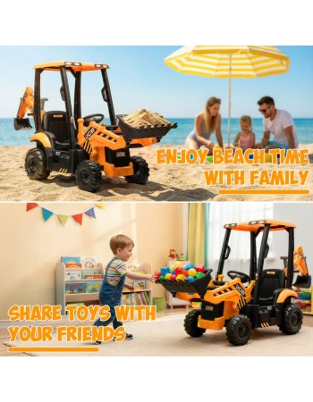 Ηλεκτροκίνητη παιδική μπουλντόζα - εκσκαφέας με καμπίνα Licensed JCB 12V ηλικίας 3-7 ετών