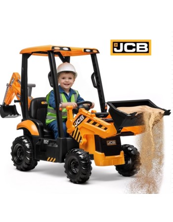 Ηλεκτροκίνητη παιδική μπουλντόζα - εκσκαφέας με καμπίνα Licensed JCB 12V ηλικίας 3-7 ετών