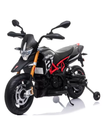 Ηλεκτροκίνητη παιδική μηχανή Licensed Aprilia Dorsoduro 900 12V σε Μαύρο - Λευκό Χρώμα 