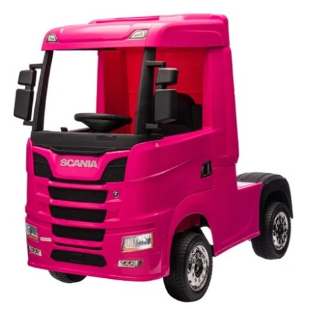 Ηλεκτροκίνητο Παιδικό Φορτηγό Licensed Scania R series 12V με Δερμάτινο Κάθισμα και Λάστιχα Τύπου Αυτοκινήτου ροζ