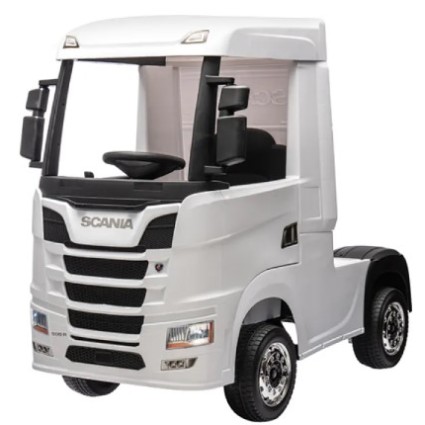 Ηλεκτροκίνητο Παιδικό Φορτηγό Licensed Scania R series 12V με Δερμάτινο Κάθισμα και Λάστιχα Τύπου Αυτοκινήτου λευκό