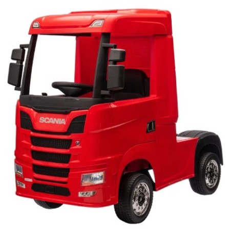 Ηλεκτροκίνητο Παιδικό Φορτηγό Licensed Scania R series 12V με Δερμάτινο Κάθισμα και Λάστιχα Τύπου Αυτοκινήτου Κόκκινο