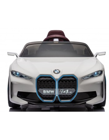 Ηλεκτροκίνητο παιδικό αυτοκίνητο Licensed BMW I4 12V με δερμάτινα καθίσματα και ελαστικά αυτοκινήτου λευκό