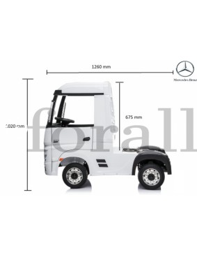 Ηλεκτροκίνητο Παιδικό Φορτηγό Mercedes Benz Actros Licensed 12V με Δερμάτινο Κάθισμα και Λάστιχα Τύπου Αυτοκινήτου Λευκό 