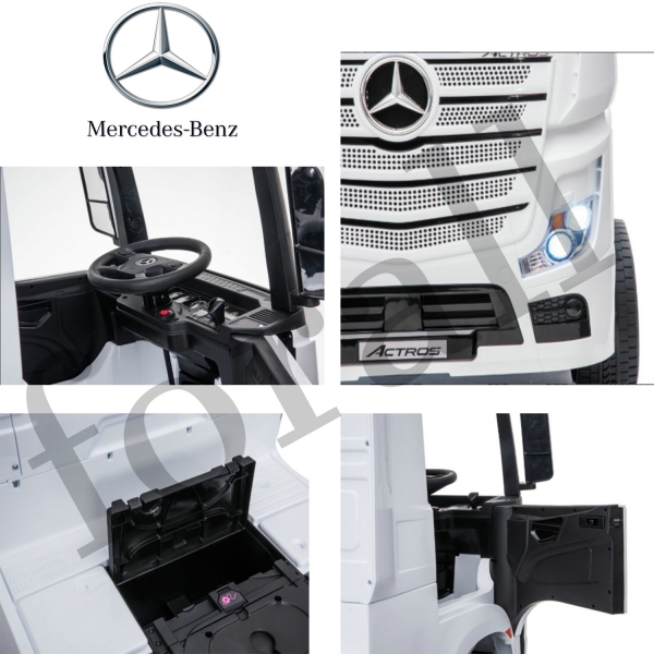 Ηλεκτροκίνητο Παιδικό Φορτηγό Mercedes Benz Actros Licensed 12V με Δερμάτινο Κάθισμα και Λάστιχα Τύπου Αυτοκινήτου Λευκό Ηλεκτροκίνητο Παιδικό Φορτηγό Mercedes Benz Actros Licensed 12V με Δερμάτινο Κάθισμα και Λάστιχα Τύπου Αυτοκινήτου Λευκό
