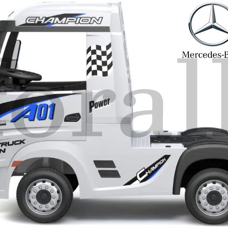 Ηλεκτροκίνητο Παιδικό Φορτηγό Mercedes Benz Actros Licensed 12V με Δερμάτινο Κάθισμα και Λάστιχα Τύπου Αυτοκινήτου Λευκό  Ηλεκτροκίνητο Παιδικό Φορτηγό Mercedes Benz Actros Licensed 12V με Δερμάτινο Κάθισμα και Λάστιχα Τύπου Αυτοκινήτου Λευκό