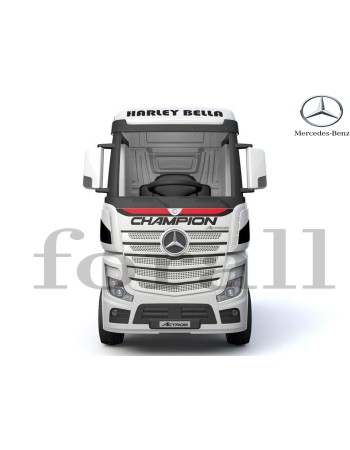 Ηλεκτροκίνητο Παιδικό Φορτηγό Mercedes Benz Actros Licensed 12V με Δερμάτινο Κάθισμα και Λάστιχα Τύπου Αυτοκινήτου Λευκό 