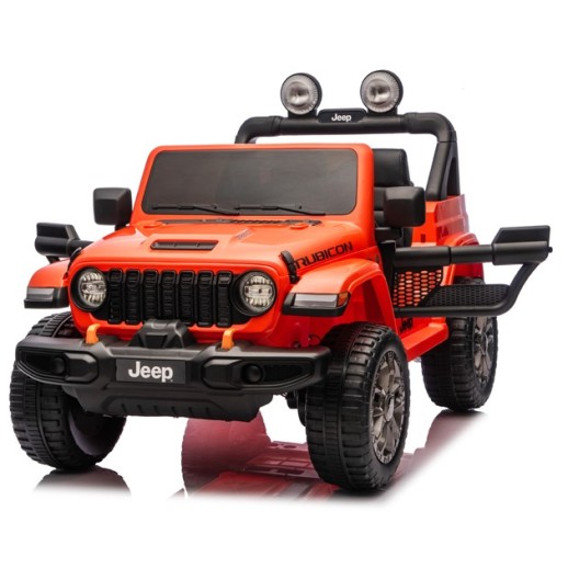 Ηλεκτροκίνητο Παιδικό Αυτοκίνητο Licensed Wrangler Rubicon Διθέσιο 24v πορτοκαλί με δερμάτινα καθίσματα και ελαστικά τύπου αυτοκινήτου
