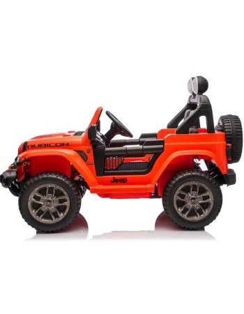 Ηλεκτροκίνητο Παιδικό Αυτοκίνητο Licensed Wrangler Rubicon Διθέσιο 24v πορτοκαλί με δερμάτινα καθίσματα και ελαστικά τύπου αυτοκινήτου