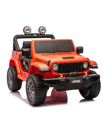 Ηλεκτροκίνητο Παιδικό Αυτοκίνητο Licensed Wrangler Rubicon Διθέσιο 24v πορτοκαλί με δερμάτινα καθίσματα και ελαστικά τύπου αυτοκινήτου