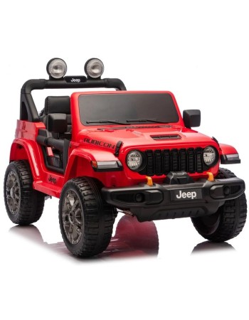 Ηλεκτροκίνητο Παιδικό Αυτοκίνητο Licensed Wrangler Rubicon Διθέσιο 24v κόκκινο με δερμάτινα καθίσματα και ελαστικά τύπου αυτοκινήτου