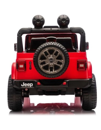 Ηλεκτροκίνητο Παιδικό Αυτοκίνητο Licensed Wrangler Rubicon Διθέσιο 24v κόκκινο με δερμάτινα καθίσματα και ελαστικά τύπου αυτοκινήτου