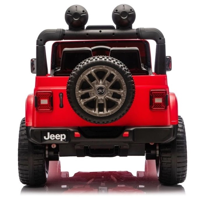 Ηλεκτροκίνητο Παιδικό Αυτοκίνητο Licensed Wrangler Rubicon Διθέσιο 24v κόκκινο με δερμάτινα καθίσματα και ελαστικά τύπου αυτοκινήτου