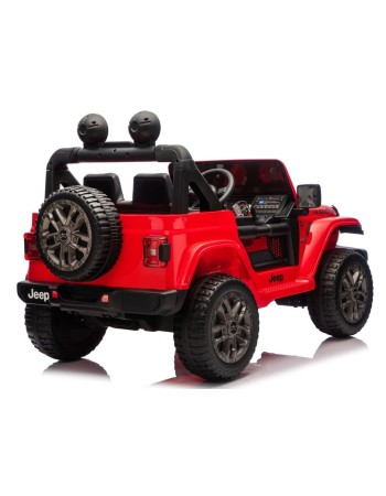 Ηλεκτροκίνητο Παιδικό Αυτοκίνητο Licensed Wrangler Rubicon Διθέσιο 24v κόκκινο με δερμάτινα καθίσματα και ελαστικά τύπου αυτοκινήτου