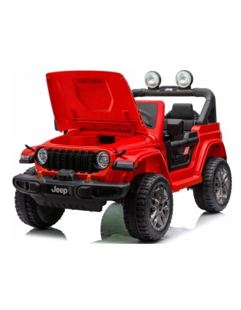 Ηλεκτροκίνητο Παιδικό Αυτοκίνητο Licensed Wrangler Rubicon Διθέσιο 24v κόκκινο με δερμάτινα καθίσματα και ελαστικά τύπου αυτοκινήτου