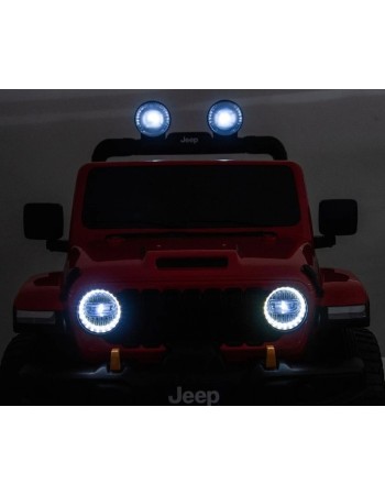 Ηλεκτροκίνητο Παιδικό Αυτοκίνητο Licensed Wrangler Rubicon Διθέσιο 24v κόκκινο με δερμάτινα καθίσματα και ελαστικά τύπου αυτοκινήτου